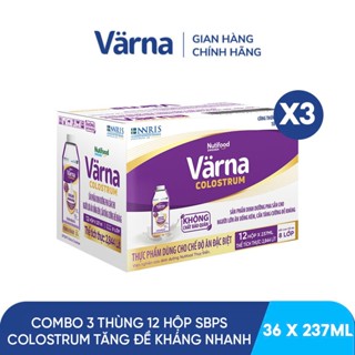 [LIVESTREAM BYK] Combo 3 Thùng 12 hộp sữa bột pha sẵn Varna Colostrum (36 hộp giấy x 237ml)