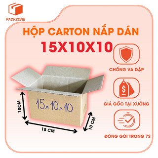 Hộp Carton 15x10x10 3 Lớp Mặt Nâu Đựng Mỹ Phẩm, Phụ Kiện, Ship Hàng TMĐT, Chống Sốc, Bao Bì Bền Chắc Giá Rẻ PACKZONE