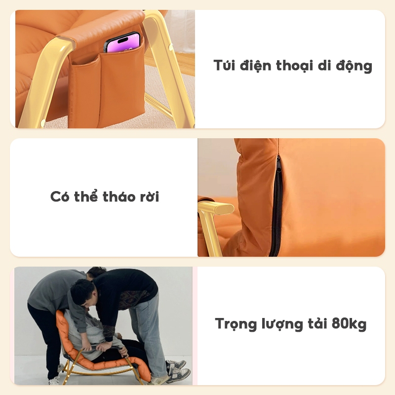 Ghế Bập Bênh Thư Giãn, Ghế Sofa Thư Giãn Chất liệu PU Ghế Lười Bập Bênh Có thể điều chỉnh | BigBuy360 - bigbuy360.vn