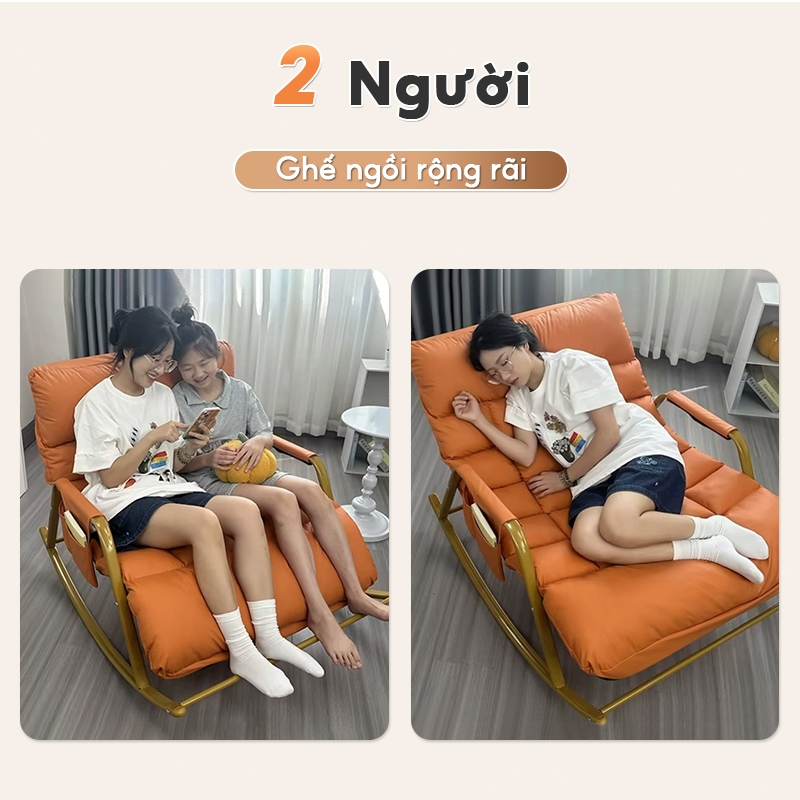 Ghế Bập Bênh Thư Giãn, Ghế Sofa Thư Giãn Chất liệu PU Ghế Lười Bập Bênh Có thể điều chỉnh | BigBuy360 - bigbuy360.vn