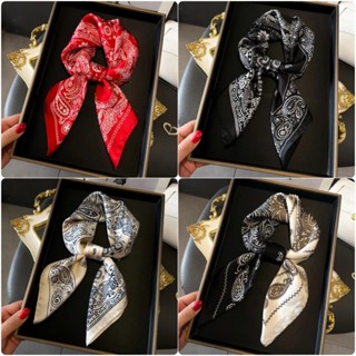  Khăn lụa cổ cao cấp nữ 2025 mới khăn vuông nhỏ kèm áo sơ mi khăn quàng cổ hạt điều thời trang băng đô 