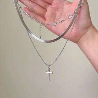  Dây Chuyền Vòng Cổ 3 Lớp Đính Đá Mặt Thánh Giá Thanh Lịch Cá Tính VC126 