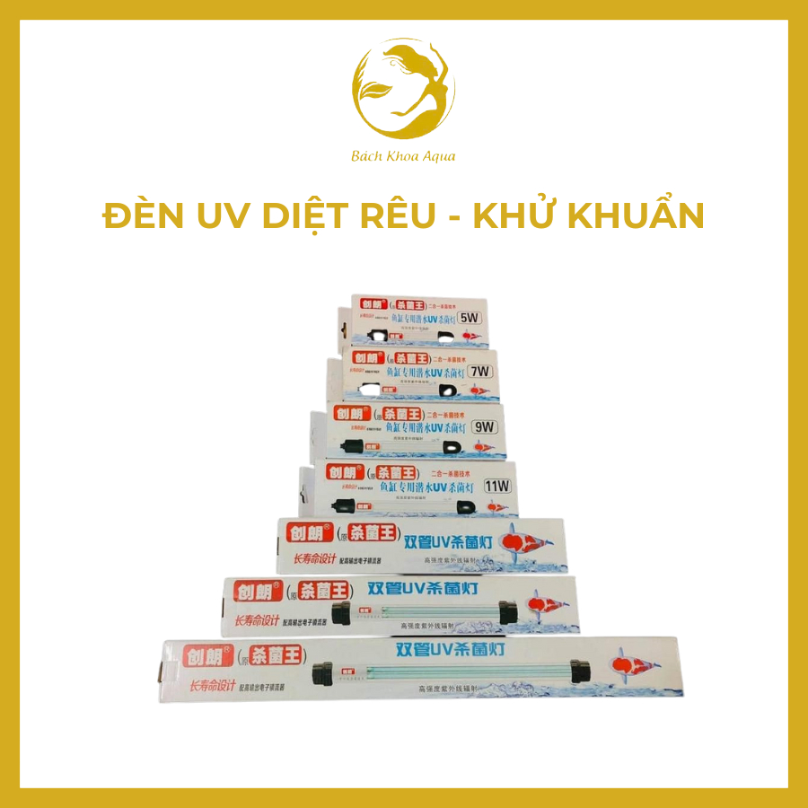 Đèn UV diệt rêu 2/5/7/9/11/13/15W - Khử khuẩn nước hồ cá thủy sinh hiệu quả