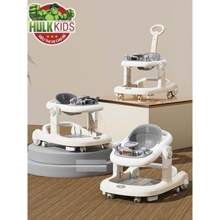 [Mẫu mới] Xe tập đi đa năng cho bé mã 618-2 đủ màu có nhạc, cán đẩy, lót chân_Hulk.Kids