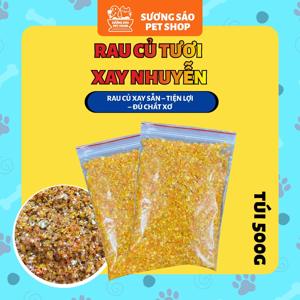 Túi 500g Rau Củ Quả Xay Nhuyễn, sạch sẽ và tiện lợi nấu pate | Sương Sáo Shop