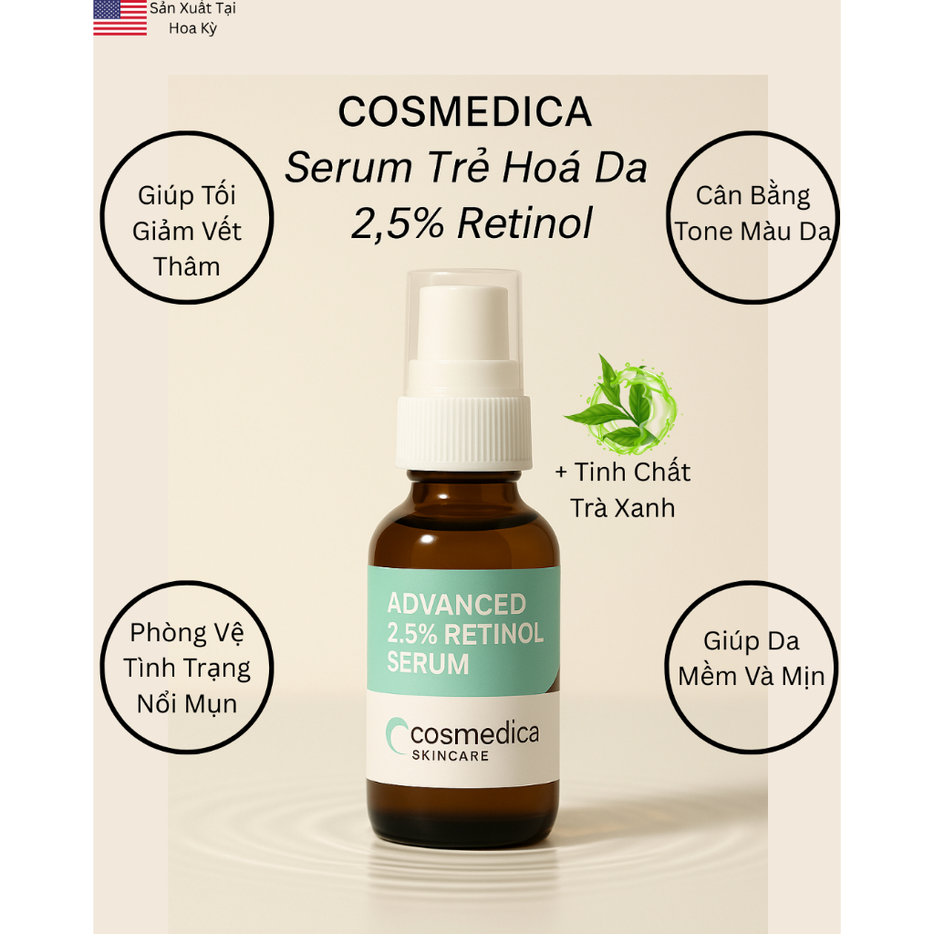 Serum Dưỡng Da Mặt 2.5% Retinol Cosmedica Skincare