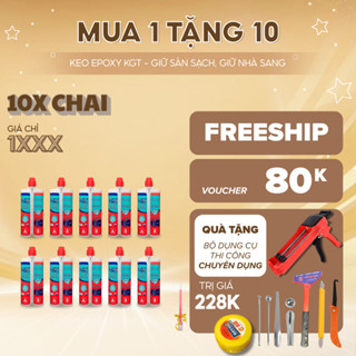 Combo 10 15 20 Chai Keo Chà Ron, Chít Mạch Gạch KGT Chống Thấm Chống Nấm Mốc Bền Màu - Kèm Vòi Trộn