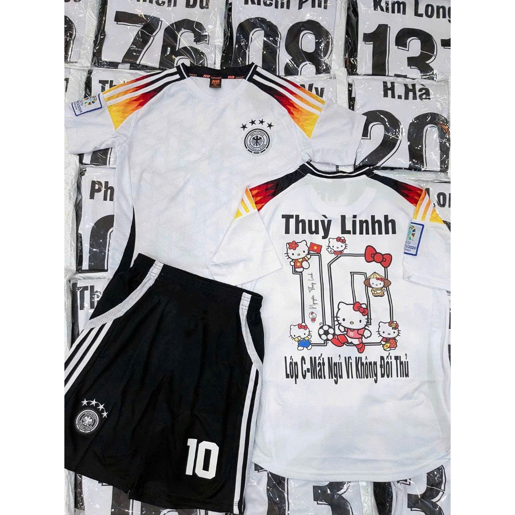 [CÓ IN TÊN] Bộ áo bóng đá trẻ em ĐỨC EURO đủ size cho bé 8-65kg, chất thun lạnh thoáng mát Top Kid