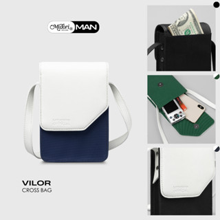Túi Xách VILOR Phối Da PU Nam Nữ Đeo Chéo Đựng Điện Thoại Đi Chơi Polyester Đi Làm | MIDORI FOR MAN