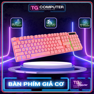 Bàn phím màu hồng giả cơ giá rẻ có led - Ban phím gameming siêu nữ tính đáng yêu Vi Tính TG BPGC500