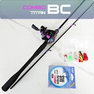  Bộ Cần Câu Lure Carbon Crocodile BC + Máy Ngang Titan + Tặng phụ kiện hấp dẫn Combo Cần Máy Ngang 