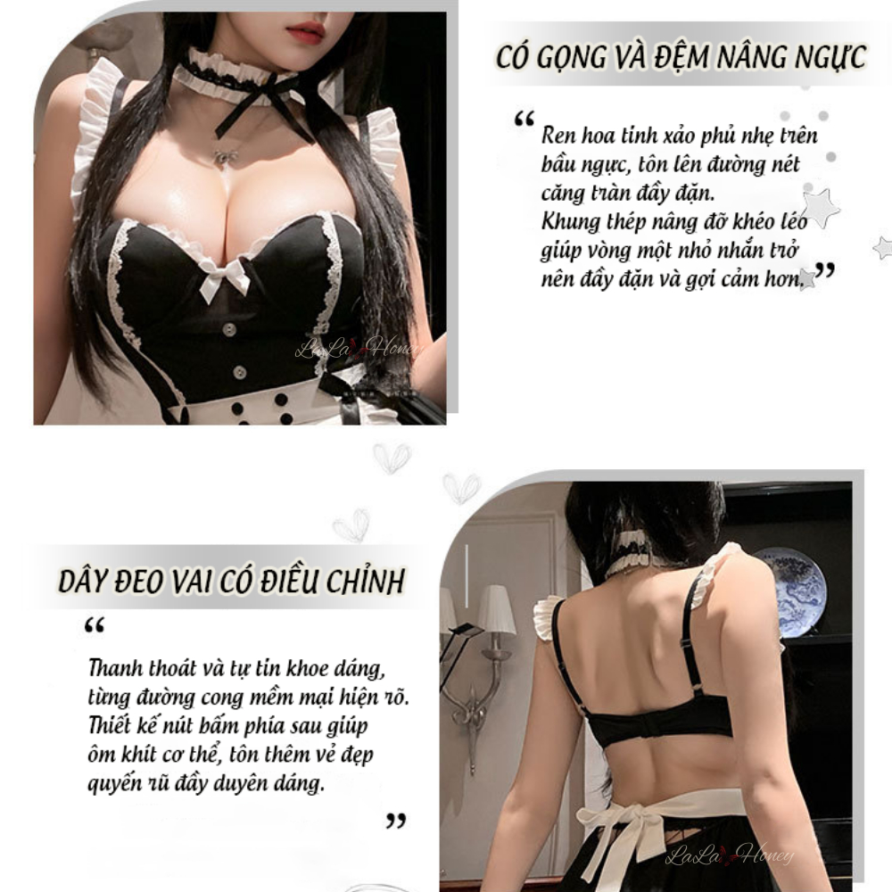 Váy Ngủ Cosplay Hầu Gái Cao Cấp Có Gọng Và Đêm Nâng Đẩy Ngực Quyến Rũ - LALA HONEY | BigBuy360 - bigbuy360.vn
