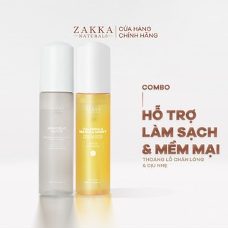  Bộ Đôi Zakka Naturals Sữa Rửa Mặt Mandelic 185ml và Sữa Rửa Mặt Hoa Cúc 185ml Hỗ Trợ Làm Sạch Dịu Nhẹ 