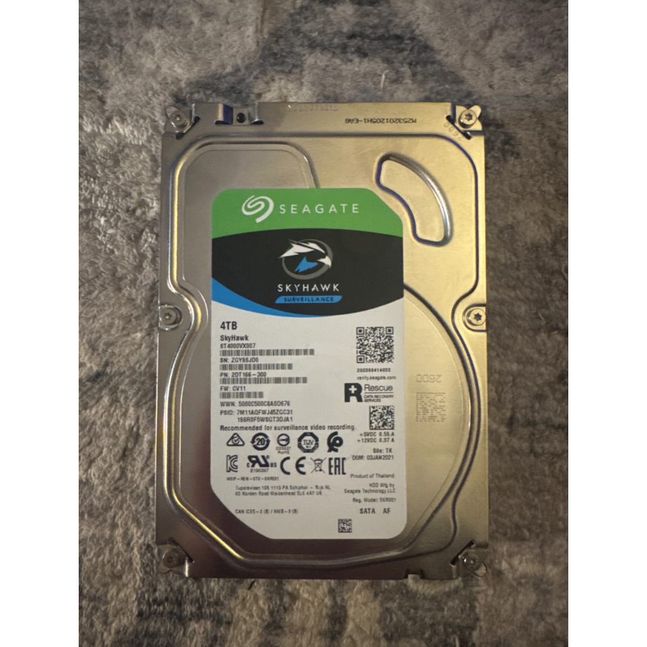 Ổ cứng HDD Seagate Skyhawk 4TB 3.5" SATA 3 - ST4000VX007 cũ bảo hành 1 tháng