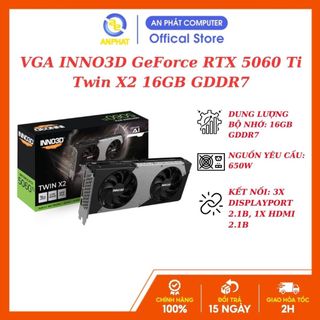  Card màn hình VGA INNO3D GeForce RTX 5060 Ti Twin X2 16GB GDDR7 