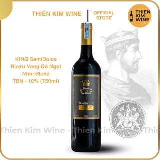   Chính Hãng  - Rượu Vang Ý Ngọt KING Rosso Semidolce - 750ml  10,5%  