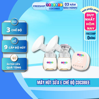 Máy hút sữa điện đôi COCOBEE  cầm tay, 3 chế độ hút không đau, có đèn ngủ, massage, bảo hành 12 tháng - M06