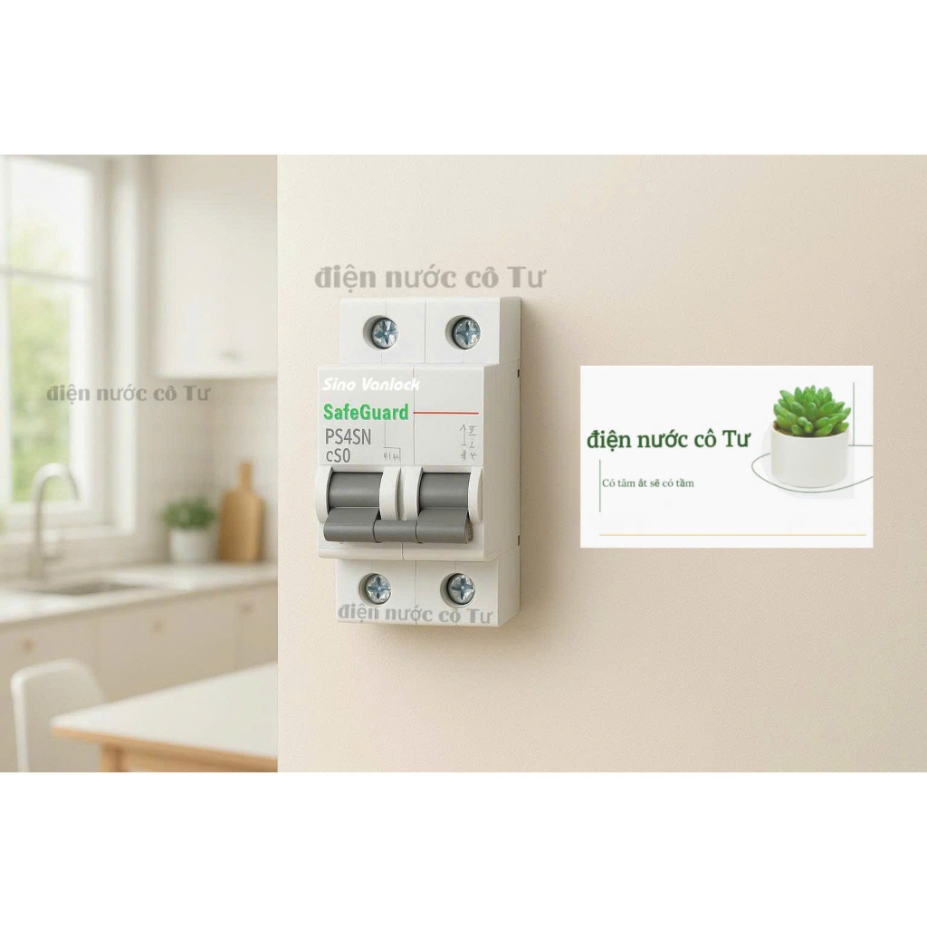 CB tép 2P Sino 32A 40A 50A 63A Sino Vanlock - CB ngắt quá tải dòng điện, CB bảo vệ thiết bị điện