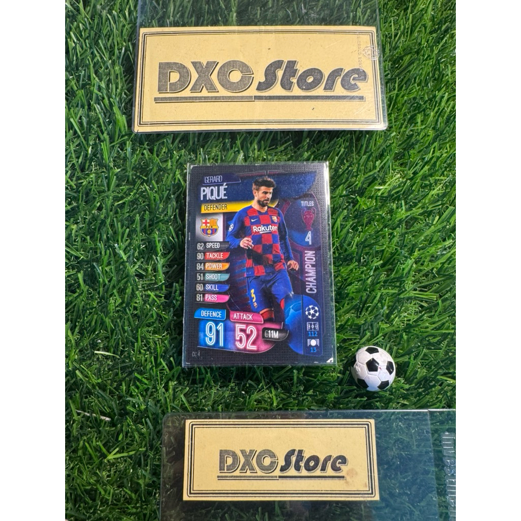 [ CHÍNH HÃNG ] - TITLES CHAMPION - TOPPS MATCH ATTAX 2020 - GERARD PIQUE (BARCELONA) (GÓC TRẮNG NHƯ 