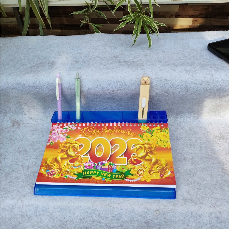 Lịch để bàn tuần 2026 đế nhựa giấy dày có ghi chú có lịch âm(vanphòng phẩm Quang Linh) (vpp Quang Li