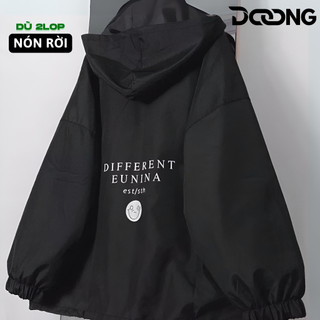 Áo Khoác Dù DIFFERENT Có Nón Chất Dù 2 Lớp Thoáng Mát KD07, Áo Jacket Unisex DOONG Nam Nữ Form Rộng Đẹp In Họa Tiết
