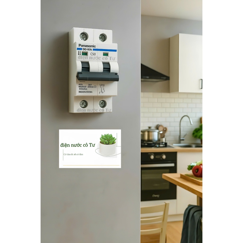 CB tép 2P Aptomat 32A Panasonic - CB ngắt quá tải dòng điện -Cầu dao đóng cắt tự động MCB Panasonic