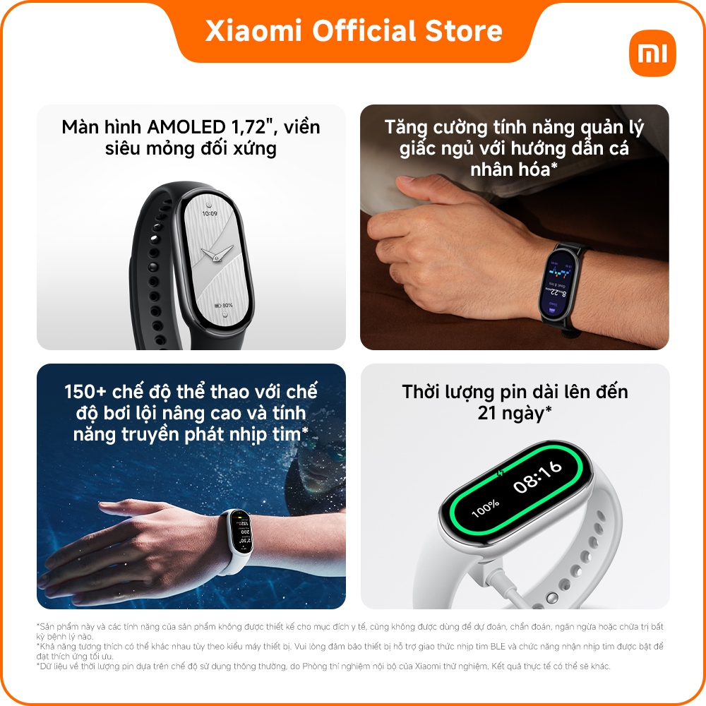 Đồng hồ thông minh Xiaomi Smart band 10｜Màn hình AMOLED 1,72", viền siêu mỏng đối xứng | BigBuy360 - bigbuy360.vn