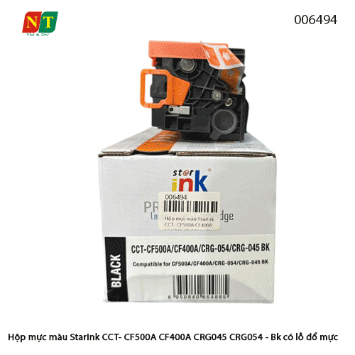 Hộp Mực Màu Starink CF500A / CF400A / CRG045 / CRG054 – Black – Có Lỗ Đổ Mực – Tích Hợp Chíp 202A– c