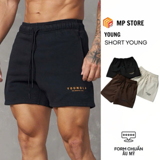 Quần Short Thể Thao Nam 6inch Vải Da Cá Form Rộng Logo Nhỏ Local Brand YOUNG 2025
