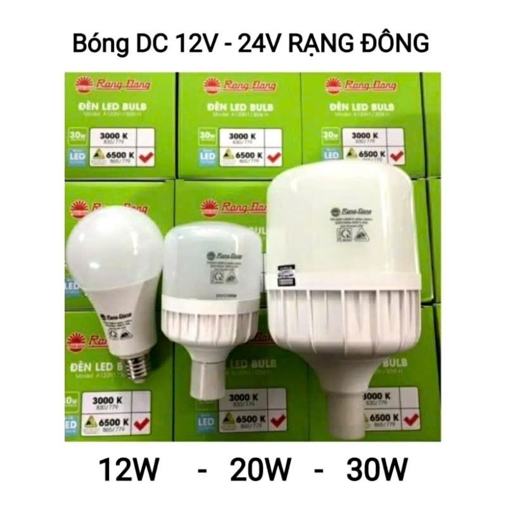 BÓNG LED E27 DC RẠNG ĐÔNG 12V-24V