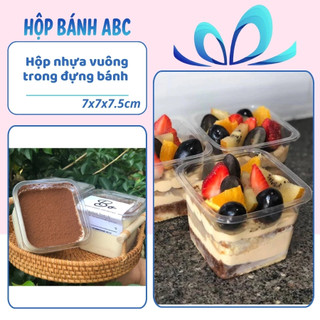  100 Hộp nhựa vuông trong B10 - Hộp đựng bánh tiramisu - Hộp đựng bánh mousse HN19 