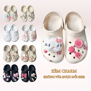 Dép Quai Hậu Cr Mix Charm Xinh Không Thấm Nước Dễ Thương - hỗ trơ đổi size ANYA STORE