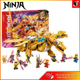   NEW SET  Đồ chơi lắp ráp Ninja Go Rồng Vàng 4 Đầu của Lloyd Ultra Dragon 11074 hoặc 7014 
