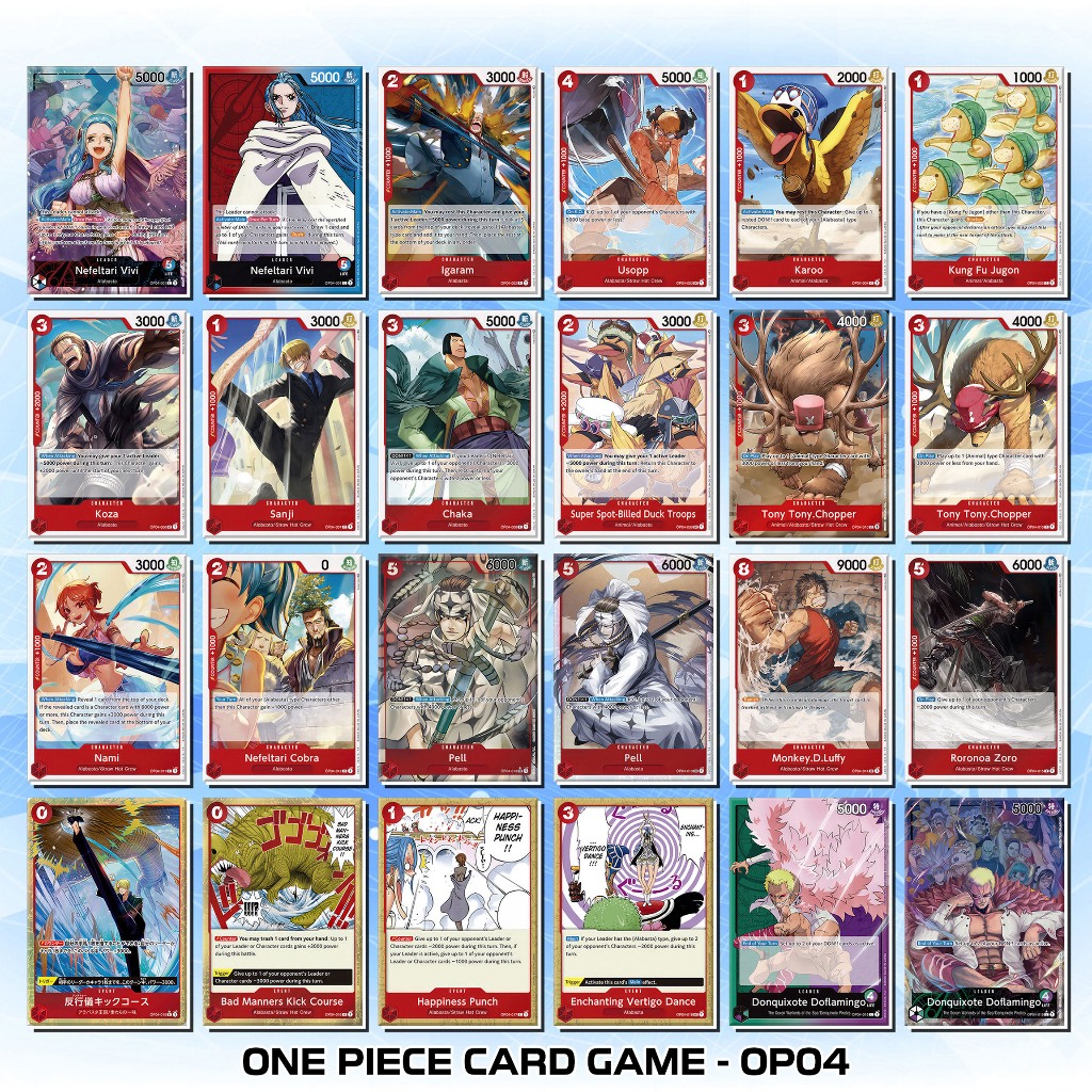 [Độc Quyền Phản Quang 7 Màu] Thẻ Bài One Piece Card Game - Phần OP04 - Khổ 6.3 cm x 9 cm
