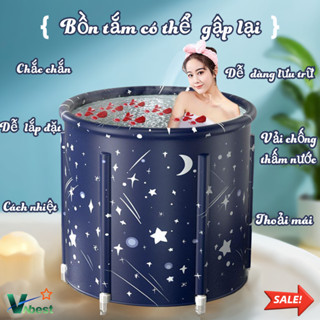 VNBEST Bồn tắm gấp chất lượng cao vải Oxford chống thấm 6 lớp cách nhiệt, bền và dễ lắp đặt