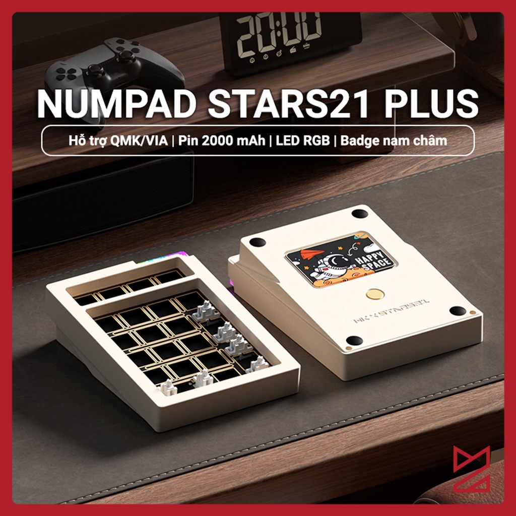  Numpad Stars21 Plus - Numpad bàn phím cơ nhôm 3 mode LED viền cực đẹp 