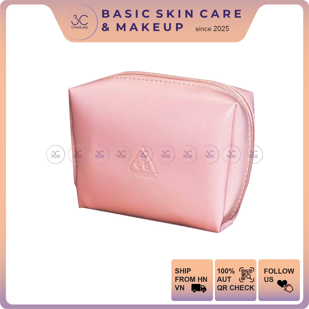 Túi đựng mỹ phẩm 3CE Square Leather Pouch