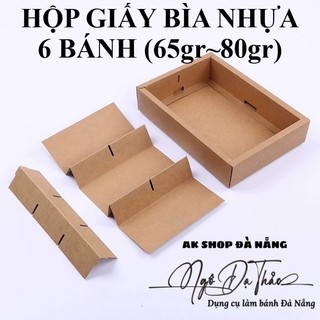 AKSHOPDANANG 2122.030 - Sét 10 bộ hộp giấy đựng bánh GƯƠNG KRAF 6 ngăn