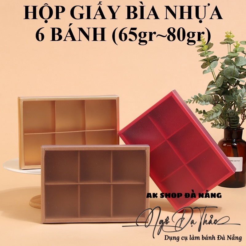 AKSHOPDANANG 2122.030 - Sét 10 bộ hộp giấy đựng bánh GƯƠNG KRAF 6 ngăn