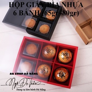 AKSHOPDANANG 2122.030 - Sét 10 bộ hộp giấy đựng bánh GƯƠNG KRAF 6 ngăn