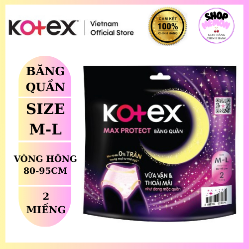 Kotex Ban Đêm Dạng Quần Cỡ M-L (2 Miếng)
