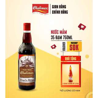 Nước mắm Cholimex 35 độ đạm chai 750ml – Nguyên chất, đậm đà, chai thủy tinh