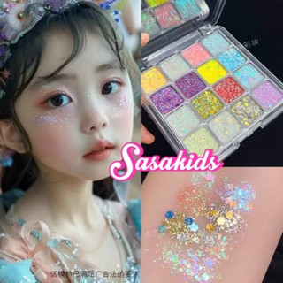 Bảng Nhũ Mắt Gel 16 Màu Lấp Lánh Trang Điểm Cho Bé, Phấn Mắt 16 Ô Nhũ Lấp Lánh PM01