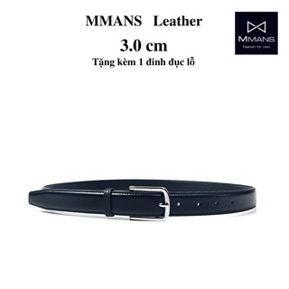  Thắt lưng nam bản nhỏ MMANS bản 3cm khóa kim classic da bò nhập khẩu cao cấp hợp kim chống gỉ 