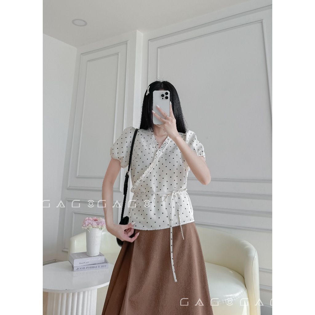 Áo Sơ Mi Nữ GAGO Brand Đắp Tà Viền Bèo Hot Trend Thu Đông Thời Trang Nữ Công Sở Dạo Phố