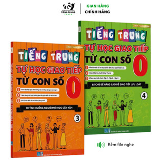 Sách - Combo tự học tiếng Trung giao tiếp từ con số 0 tập 3 + 4 (Kèm video hướng dẫn chi tiết)