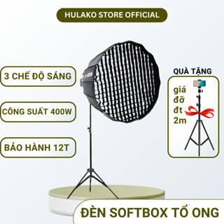 Đèn trợ sáng livestream, Softbox Tổ Ong HULAKO cao cấp Đèn Bát Giác chân 2m8 trợ sáng chụp ảnh sản phẩm, beauty ,makup