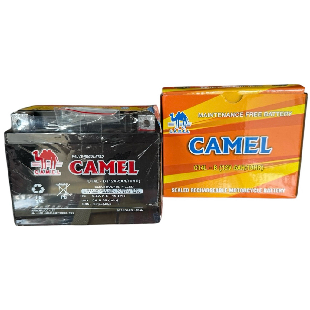 Bình Ắc Quy Xe Máy Camel 12V - 5ah. Dùng cho xe Futire,Wave, Click, Sirius, Nouvo, Exciter,v..vv