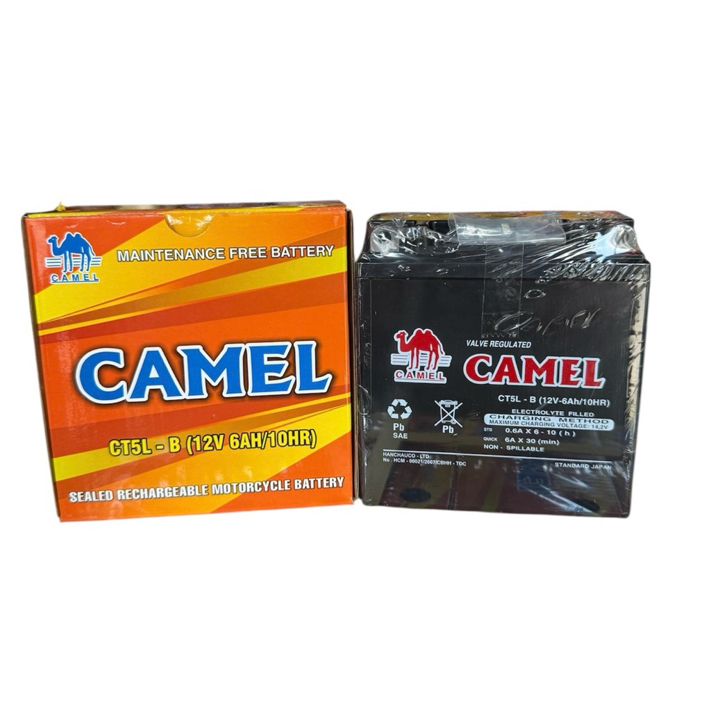 Bình Ắc Quy Xe Máy Camel 12V - 6AH. Dùng cho xe  ,SUPER DREAM, FUTURE 110, SIRIUS RL ,BEST, LOVE, VI