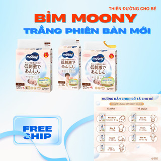  Tã Bỉm Moony trắng phiên bản dịu nhé - Dán Quần Đủ Size NB63 S58 M48 L36 XL32 